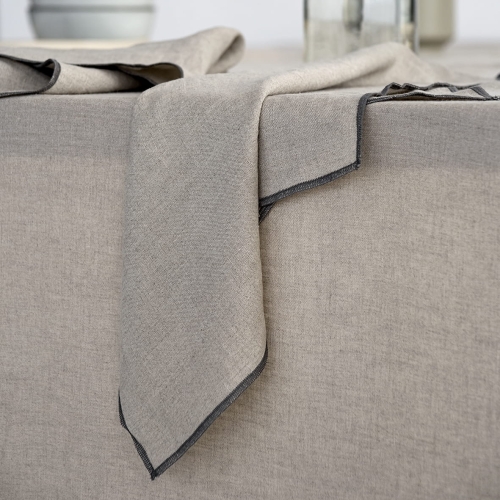 podkładka lniana serwetka z szarym obszyciem 40x40 cm 50x50 cm