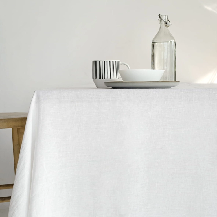 lniany obrus biały kremowy