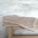 lniane prześcieradło płaskie dusty pink, różowe 