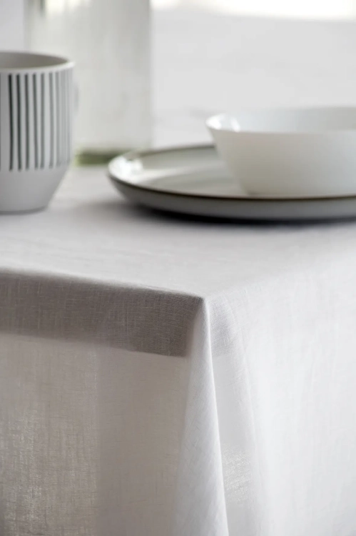 lniany obrus biały kremowy
