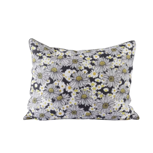 Lniana poszewka na poduszkę z nadrukiem stokrotek