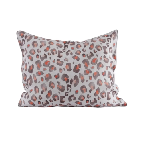 Lniana poszewka na poduszkę ze zwierzęcym nadrukiem