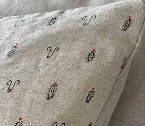 motyw miłosny symboliczny na lniane poszewce