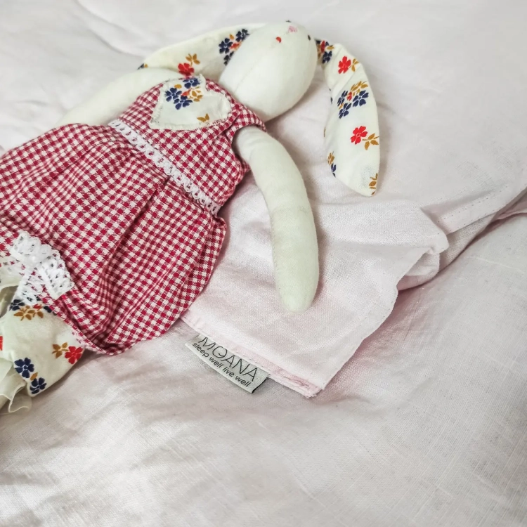 Lniana poszewka na poduszkę jasnoróżowa BASIC light rose
