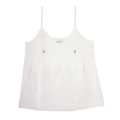 Top lniany Cherry cream white z wyhaftowanymi wisienkami