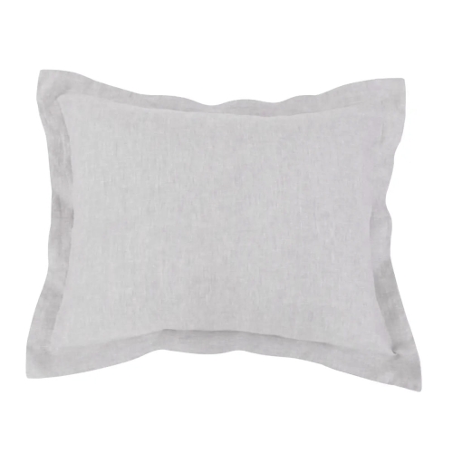 Lniana poszewka na poduszkę jasnoszara z plisą
