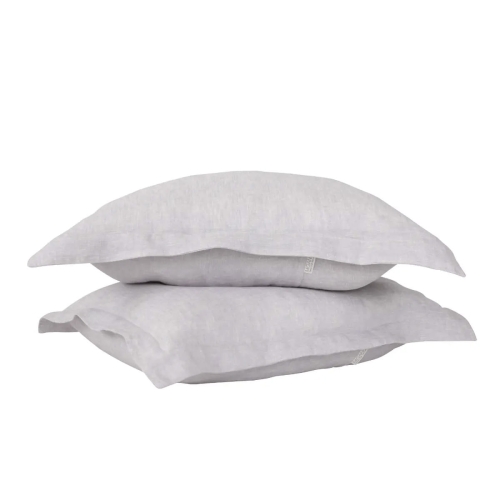 poduszki lniane jasnoszare z ozdobną plisą