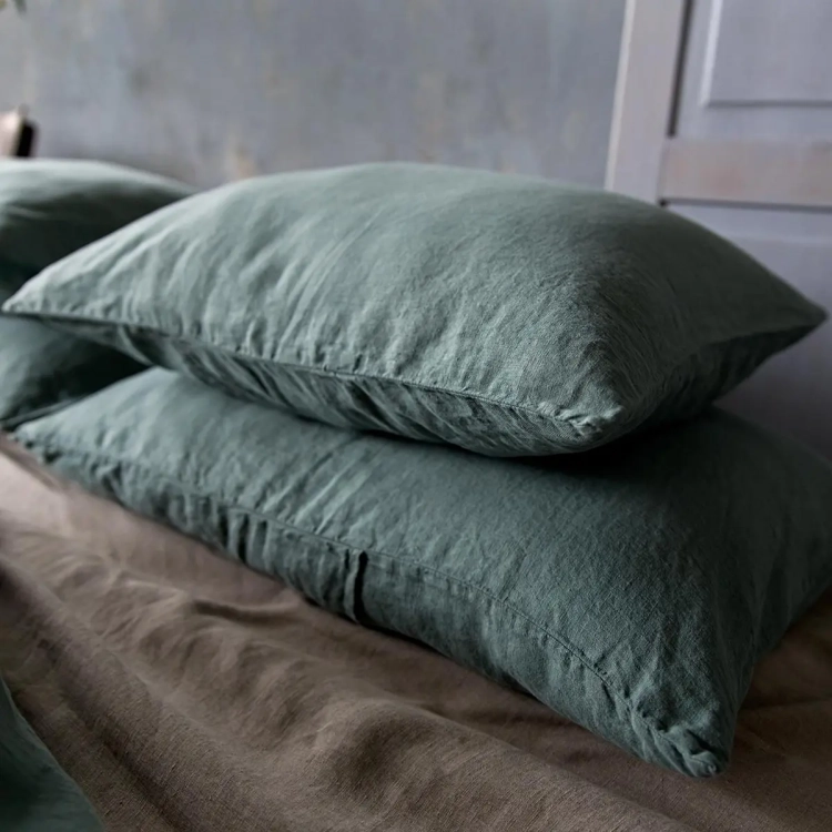 Pościel lniana zielona PURE eucalyptus green