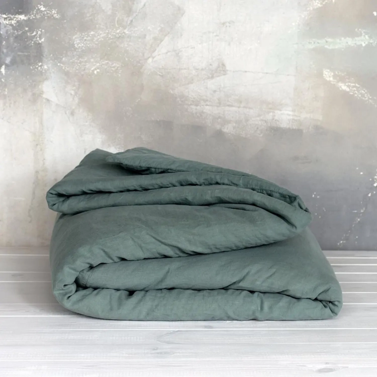 Komplet pościeli lnianej zielony PURE eucalyptus green
