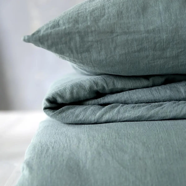 Komplet pościeli lnianej zielony PURE eucalyptus green