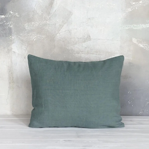 lniana poszewka na poduszkę zielona PURE eucalyptus green