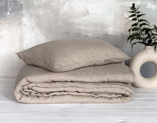 Pościel lniana beżowa naturalna PURE natural