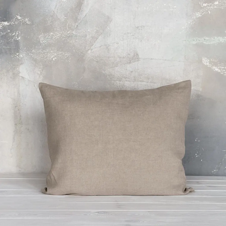 Lniana poszewka na poduszkę beżowa PURE natural