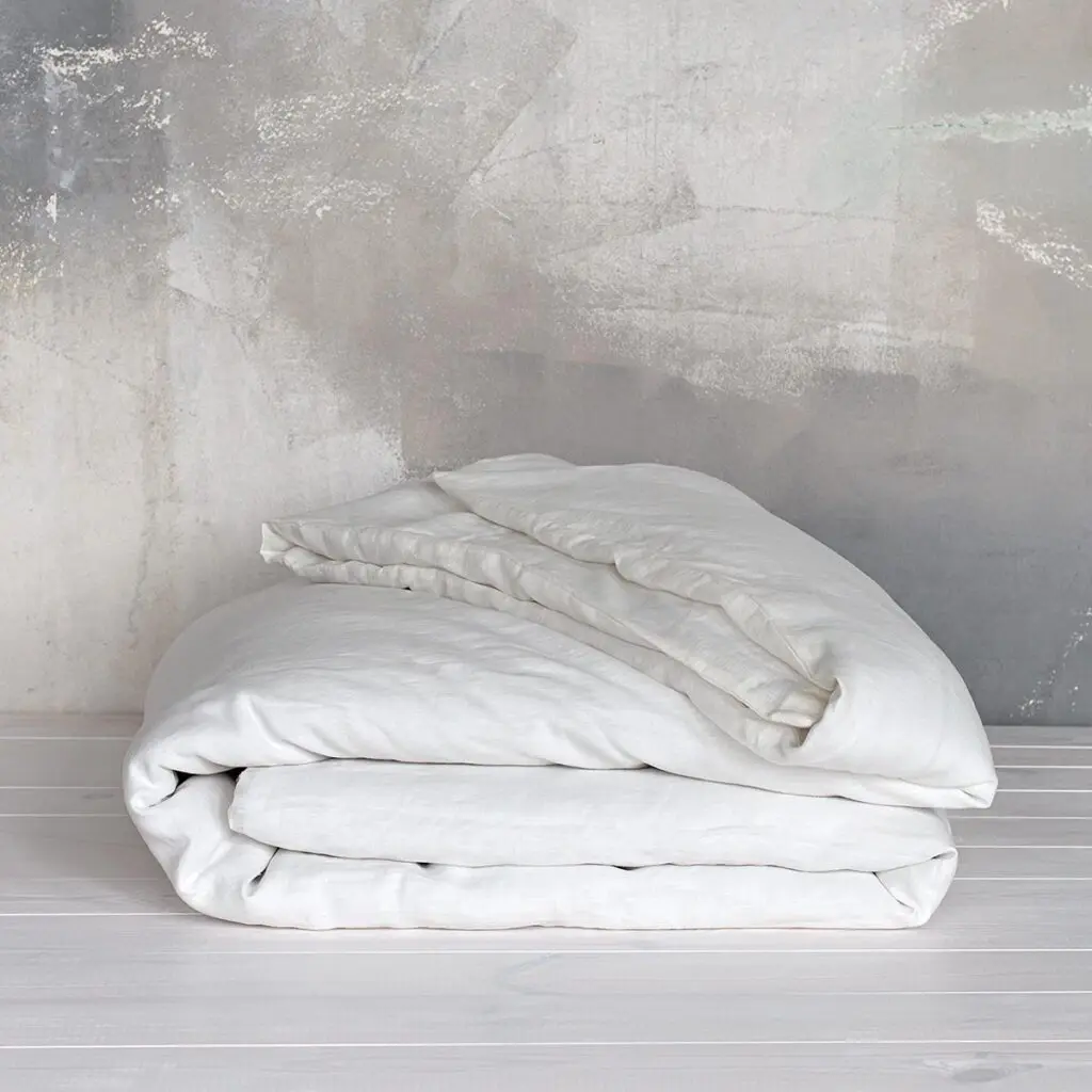 lniana poszwa na kołdrę 200x200 cm PURE cream white     