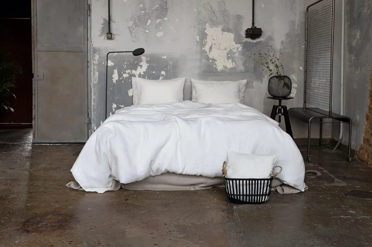 Lniana pościel kremowo biała PURE cream white