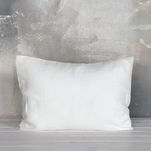 Lniana poszewka na poduszkę kremowo biała PURE cream white