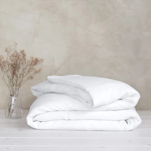 Lniana poszwa na kołdrę śnieżnobiała BASIC snow white