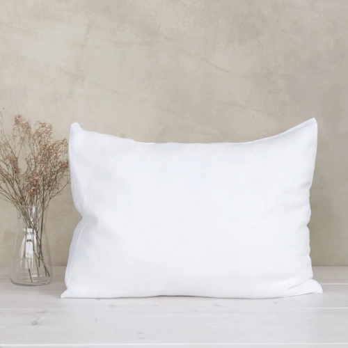 Lniana poszewka na poduszkę biała BASIC snow white