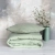 Poduszka i kołdra zielona PURE sage green, jasny zielony. Komplet pościeli - 100% len
