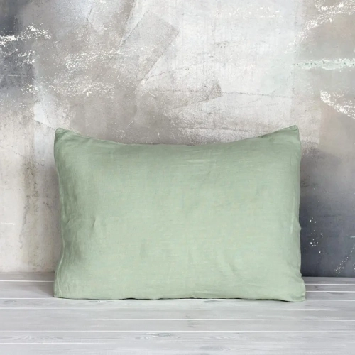 Lniana poszewka na poduszkę jasna zieleń sage green