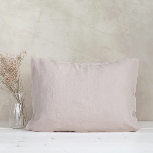 Lniana poszewka na poduszkę różowa BASIC dusty pink