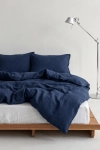 lniana pościel BASIC navy blue, granatowa