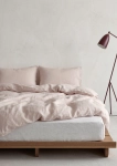 komplet lnianej pościeli BASIC dusty pink, beżowy róż